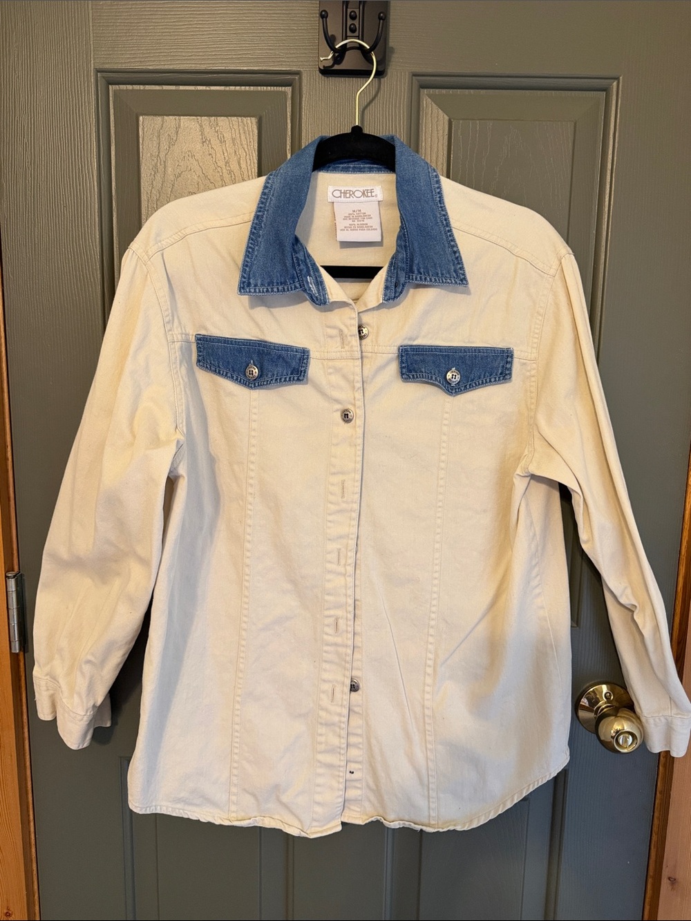 Cherokee Cream Jacket with Blue Denim Trim